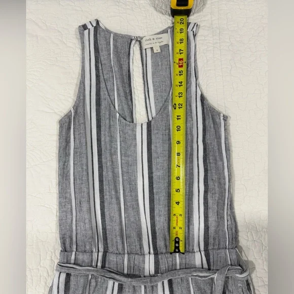 ANTHROPOLOGIE CLOTH & STONE Women’s Gray and White Striped Jumpsuit Size S - Picture 4 of 11